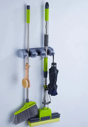 Bathroom Spring Mop & Broom Holder