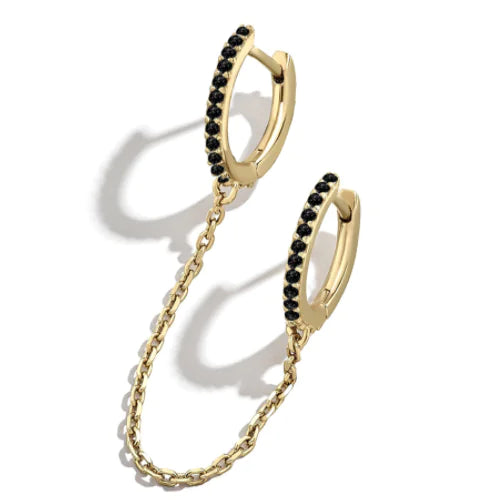 Double Circle Chain Earrings for Unisex