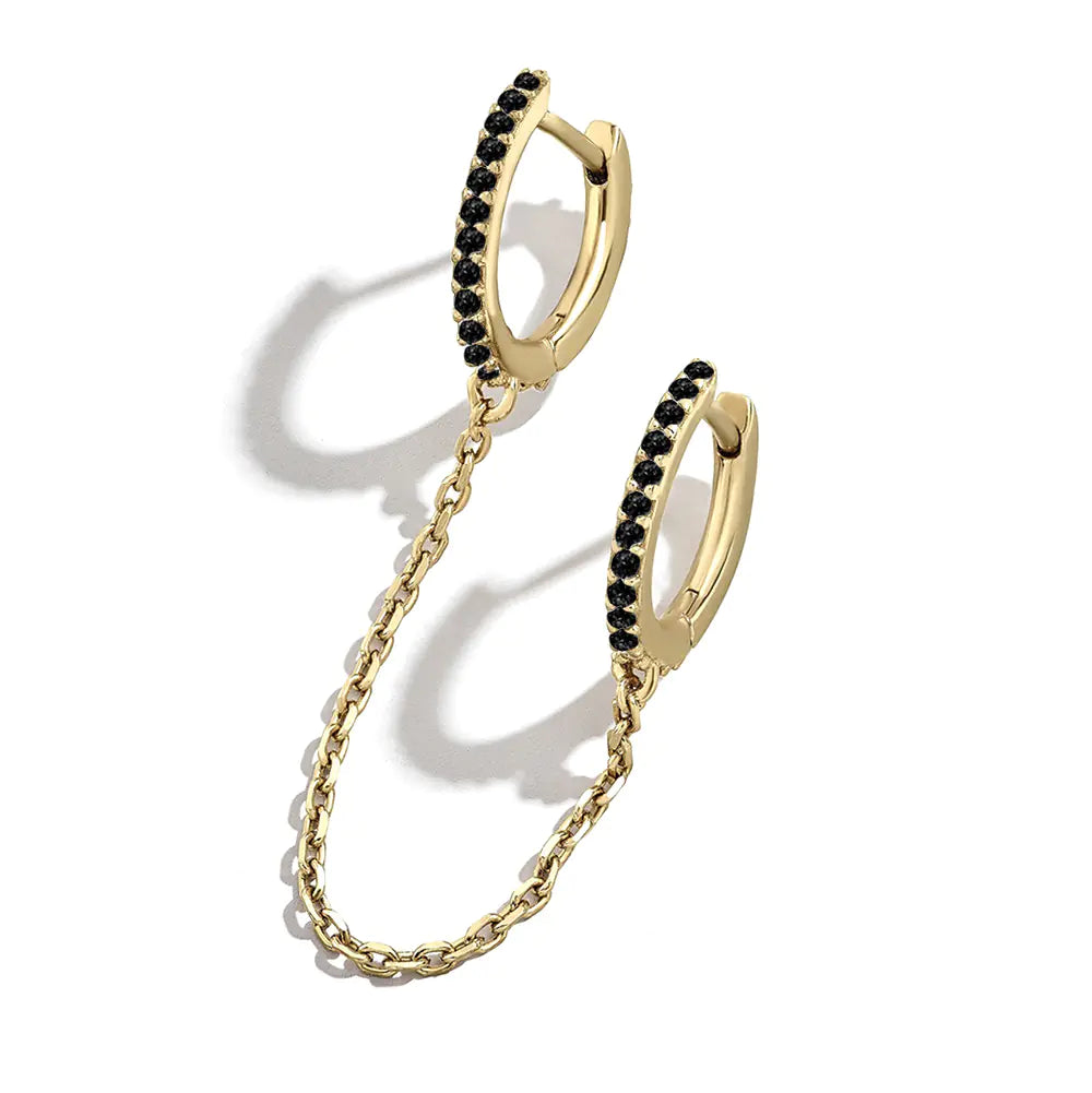 Double Circle Chain Earrings for Unisex
